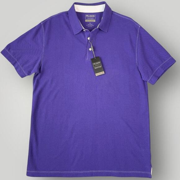 Jos A Bank Short Sleeves Travel Tech Performance Polo Knit Shirt Size XL Purple - Picture 1 of 14